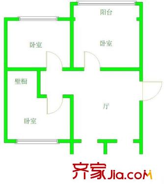 麗景勝和園戶型圖戶型圖 3室1廳1衛(wèi)1廚