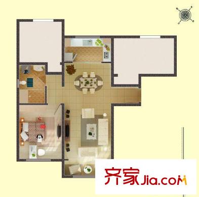 萬科金奧國際戶型圖一期1號(hào)樓標(biāo)準(zhǔn)層A1戶型圖 3室2廳1衛(wèi)1廚
