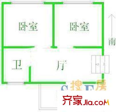 嘉華小區(qū)戶型圖戶型圖 2室1廳2衛(wèi)1廚