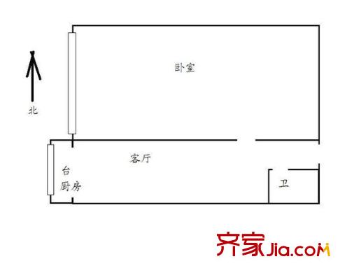 風(fēng)湖里 1室 戶(hù)型圖
