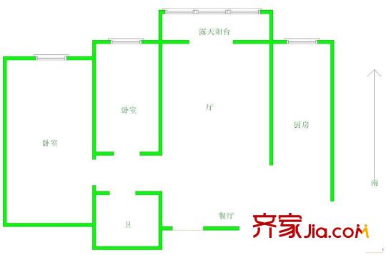 天保月韻軒戶(hù)型圖戶(hù)型圖 2室2廳1衛(wèi)1廚