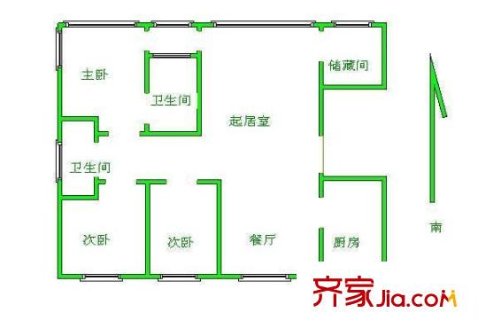 天保月韻軒戶型圖 戶型圖 3室2廳2衛(wèi)1廚