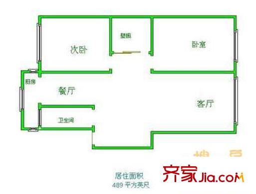 金谷園戶型圖戶型圖 2室1廳1衛(wèi)1廚