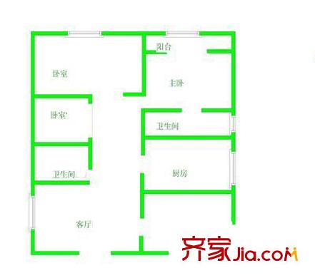 金谷園戶型圖戶型圖 4室1廳2衛(wèi)1廚