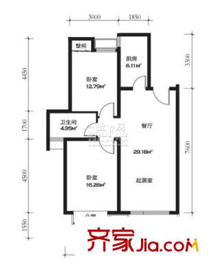 水岸江南戶(hù)型圖sofaC戶(hù)型偶數(shù)層1 2室2廳1衛(wèi)1廚