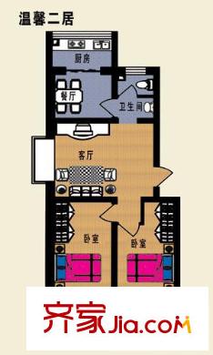 陽光小區(qū)戶型圖A戶型 2室2廳1衛(wèi)1廚