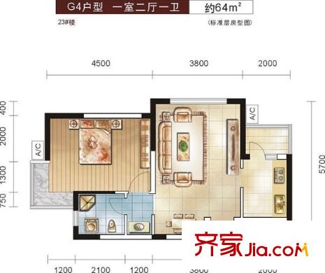 天保星緣軒戶型圖戶型圖 1室1廳1衛(wèi)1廚