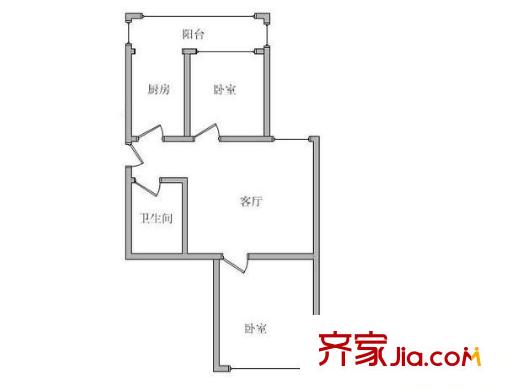 天華里戶型圖戶型圖 2室1廳1衛(wèi)1廚