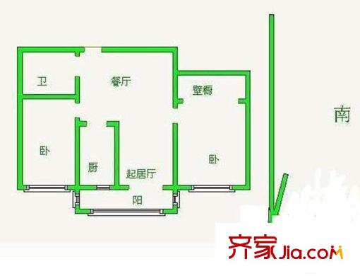 晴景家園戶型圖戶型圖 2室2廳2衛(wèi)1廚