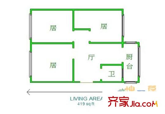 天保朗月軒戶(hù)型圖戶(hù)型圖 3室2廳1衛(wèi)1廚