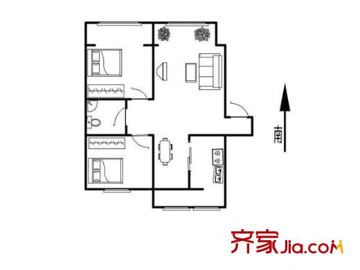 萊茵春天戶型圖戶型圖 2室1廳1衛(wèi)1廚