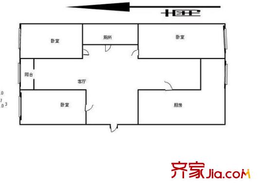 萊茵春天戶型圖戶型圖 3室2廳1衛(wèi)1廚