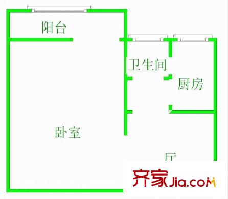 光明西里丙區(qū) 1居室 戶型圖