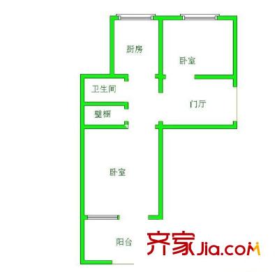 3號小區(qū) 2室 戶型圖