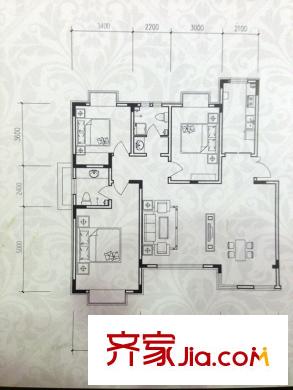 湖畔家園洋房4層A戶型 3室2廳2衛(wèi)1廚