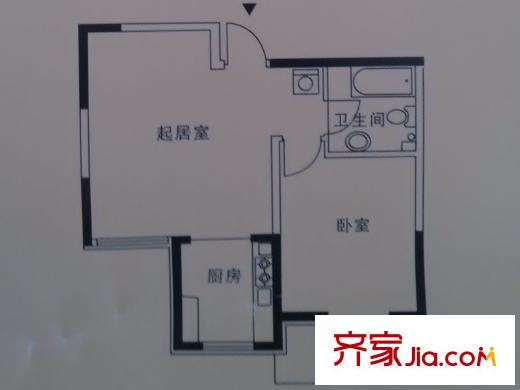 心港東城名都匯康園2號(hào)樓標(biāo)準(zhǔn)層B2戶型 1室1廳1衛(wèi)1廚