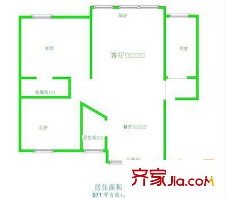 時代景苑戶型圖誠成時代 3室 戶型圖 3室2廳1衛(wèi)1廚