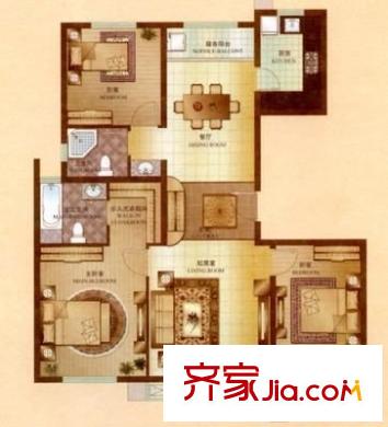 天元花園三期 3室 戶型圖