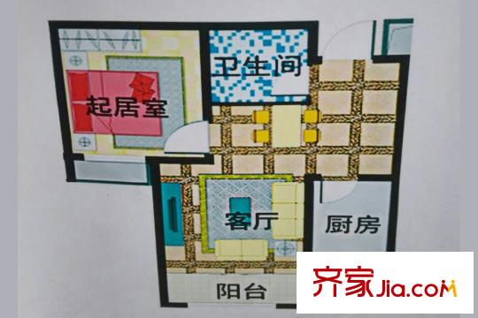 福升園二期高層標(biāo)準(zhǔn)層一室戶型 1室1廳1衛(wèi)1廚