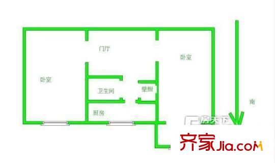機(jī)場(chǎng)路北樓 2居室 戶型圖