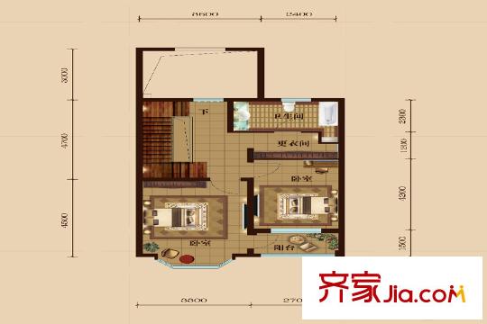 美域?yàn)懺仿?lián)排別墅標(biāo)準(zhǔn)三層戶型 4室2廳3衛(wèi)1廚
