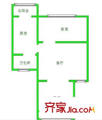 吉慶里戶型圖2居室 2室1廳1衛(wèi)1廚