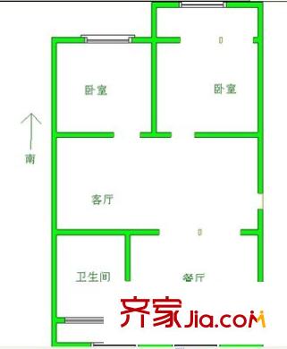 許莊南里 2室 戶型圖