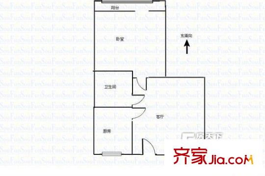 許莊南里 1居室 戶型圖