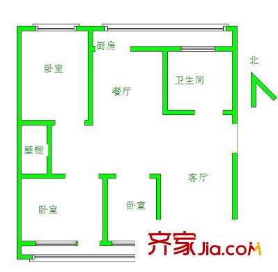 鳳凰北園戶(hù)型圖3居室 3室2廳1衛(wèi)1廚