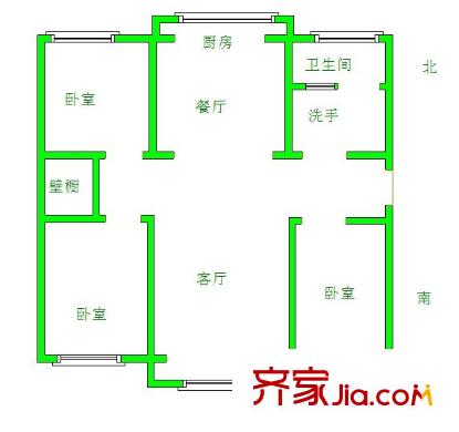 鳳凰北園戶(hù)型圖3居室 3室2廳1衛(wèi)1廚