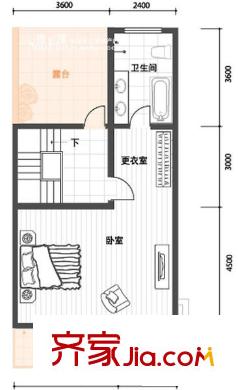 俊城荷蘭墅別墅戶型圖A戶型三層 2室1衛(wèi)