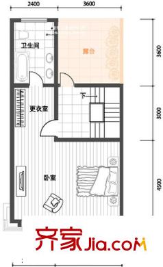 俊城荷蘭墅別墅戶型圖A1三層戶型 1室1衛(wèi)
