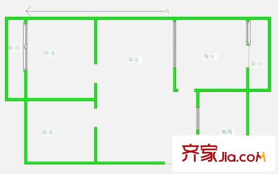 桃園樓 2室 戶型圖