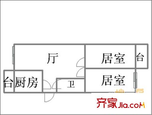 華瑞里戶型圖戶型圖 2室1廳1衛(wèi)1廚