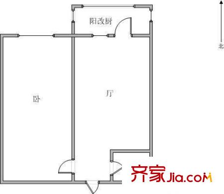 盈江東里 1室 戶型圖