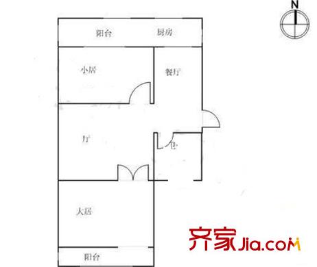 臨潼西里戶型圖戶型圖 2室2廳1衛(wèi)1廚