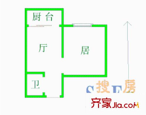 江安里 1室 戶型圖