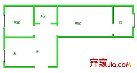 臨潼西里 2室 戶型圖