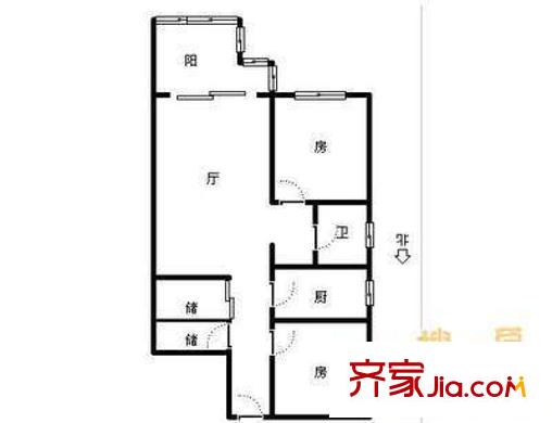 臨潼西里戶型圖戶型圖 2室1廳1衛(wèi)1廚