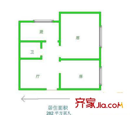 水琳園戶型圖戶型圖 2室1廳1衛(wèi)1廚
