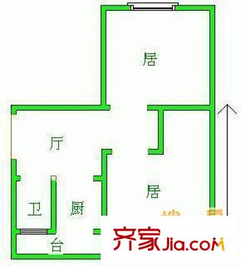 烏江南里戶型圖戶型圖 2室1廳1衛(wèi)1廚