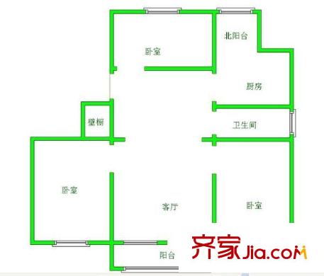 河茵北里 3室 戶型圖
