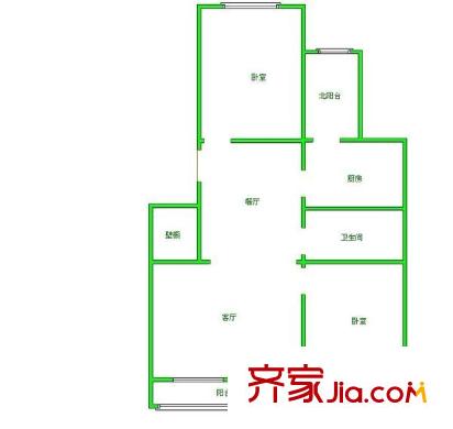 河茵北里 2室 戶型圖
