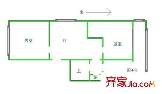 謙福里戶(hù)型圖戶(hù)型圖 2室1廳1衛(wèi)1廚