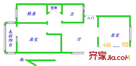 謙福里戶型圖戶型圖 2室1廳1衛(wèi)1廚