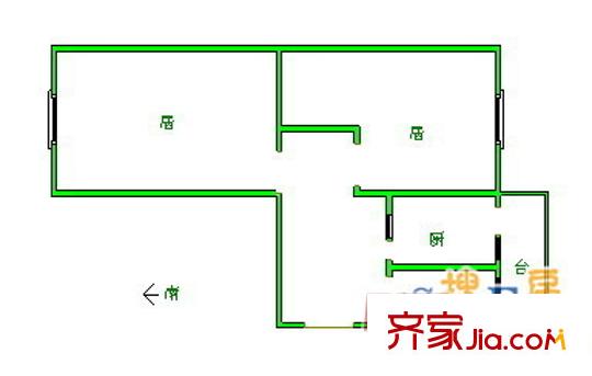 雅宣園戶型圖戶型圖 2室1廳1衛(wèi)1廚