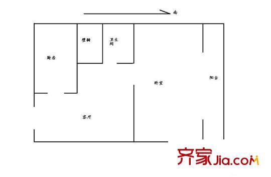 趙苑西里 1室 戶型圖