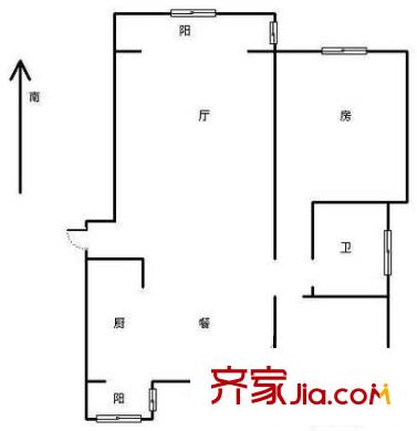 利海家園戶型圖戶型圖 2室2廳1衛(wèi)1廚