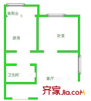 12小區(qū) 1室 戶型圖