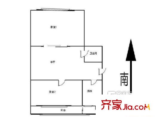 陽城里戶型圖戶型圖 2室1廳1衛(wèi)1廚